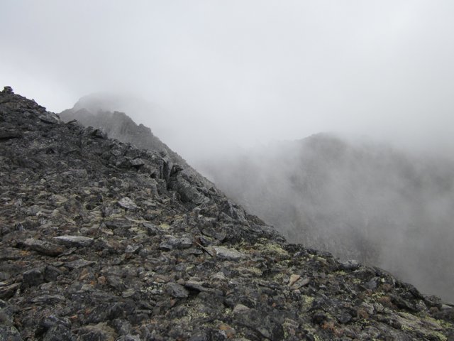 The summit in the fog