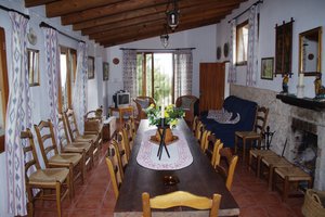 The dining room of the finca