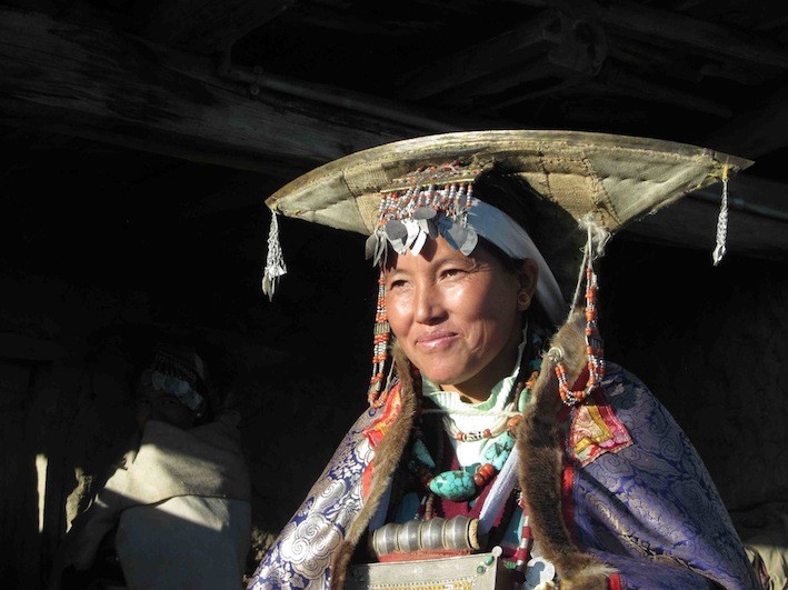 Woman wearing her traditional costume