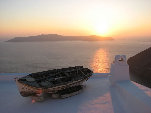 Une barque au couchant, Santorini (encore!)