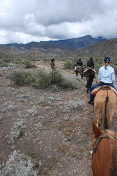Horseriding in the foothills of the Andes
