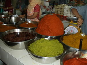 Curry pastes at local market