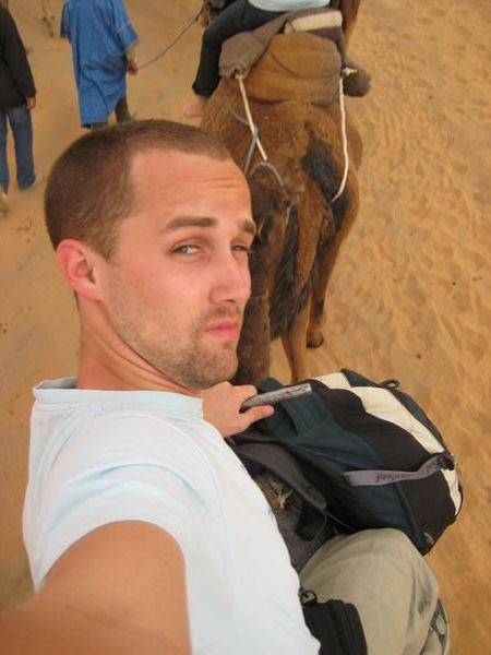 self portrait on a camel