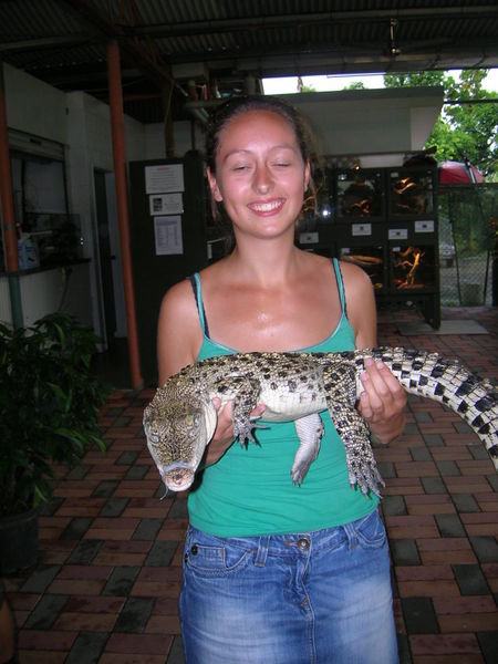 Lauren and a crocodile