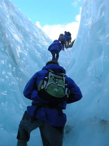 Climbing out the crevasse