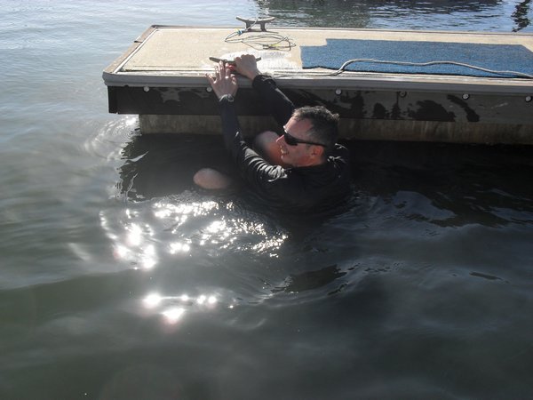 Dad fell in the water!