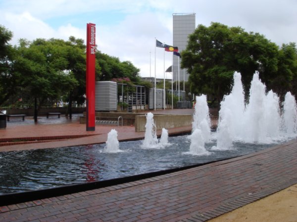 Fountains on the way into Darling Harbour