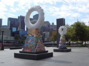Sculptures by the river