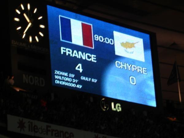 Final Score: France 4, Cyprus 0