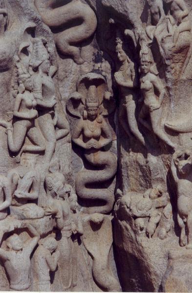 Pallavan rock carving