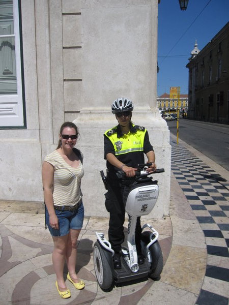Yes, I was riding this scooter - patient policewoman!