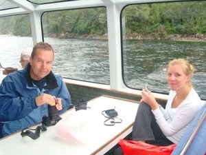 Joost and Margreeth on Lake Manapouri