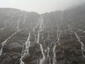 Waterfalls near Milford Sound