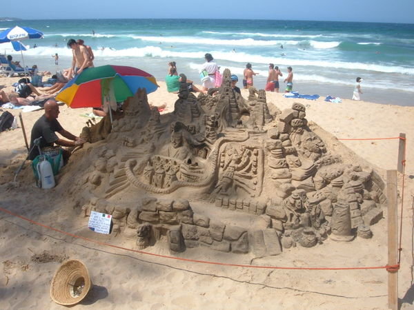 sand castle building at Manly