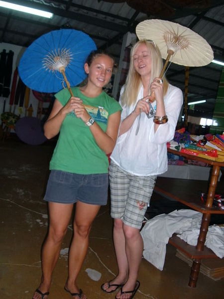 Laura and I at the ubrella factory