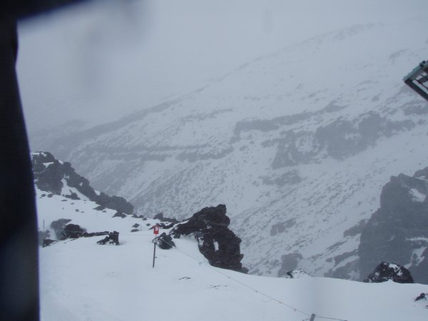 Whakapapa Cliffs are hard to spot in the white out