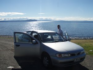 Allen getting out for some fresh air and a nice view of Lake Taupo