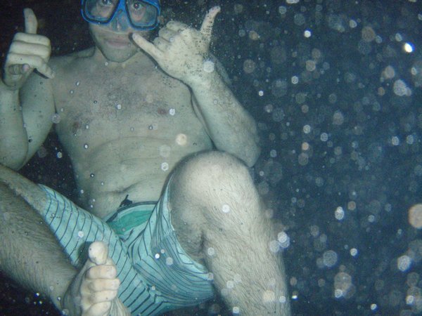 Swimming in the Sawailau Caves