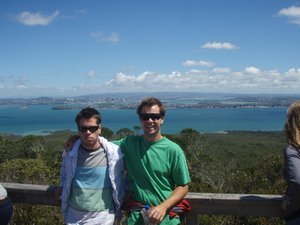 Hello from atop of Rangitoto Island - with Auckland in the background