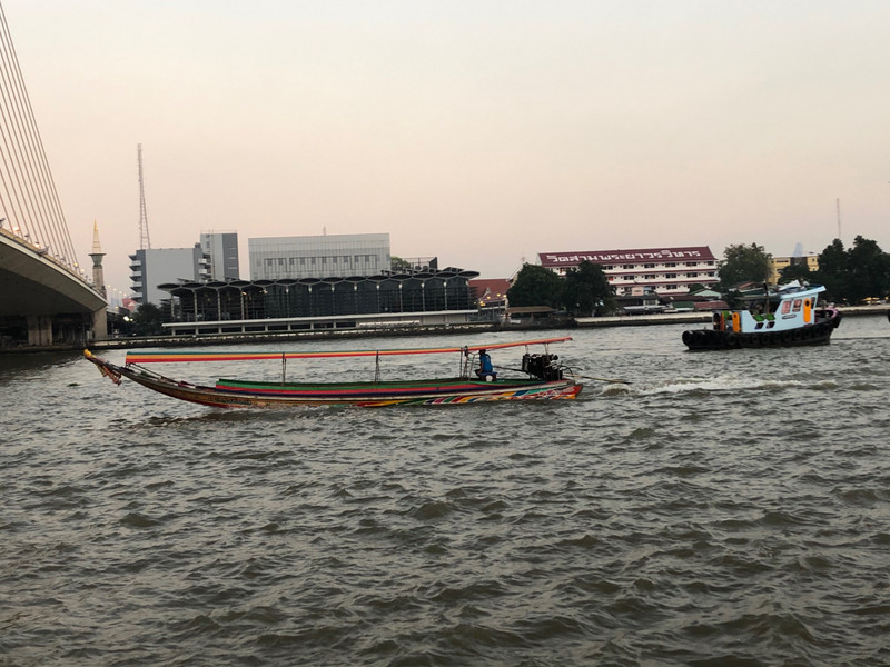 One of the traditional lon* boats on the Chao  Phraya river