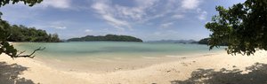 Panoramic view of the beach we visited by boat