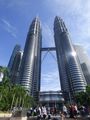 View of the Petronas twin Towers from the park in KLCC