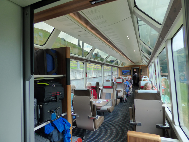 Inside the first class carriage