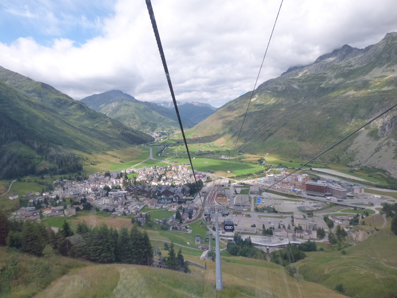 View of Andematt from the cable car