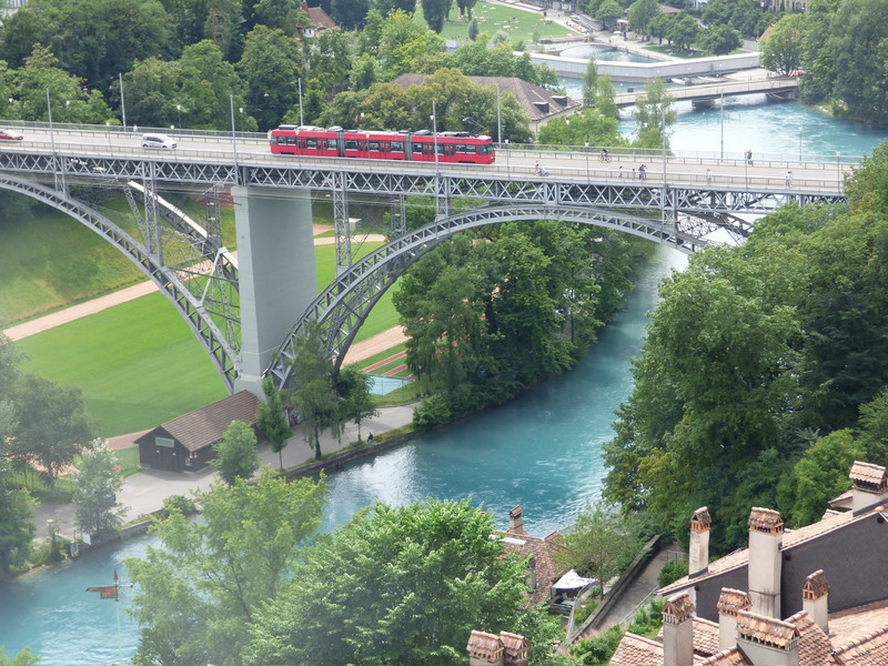 Bridges and train in Bern