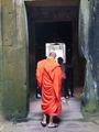 Monk going to worship