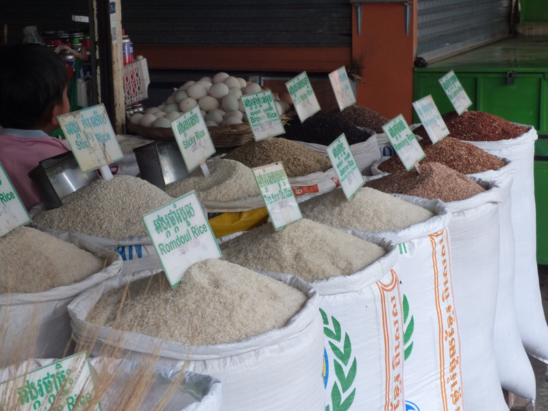 Rice choices at the market