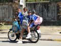 Picking the kids up from school Cambodia style