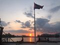 Sunset at the river in Kampot