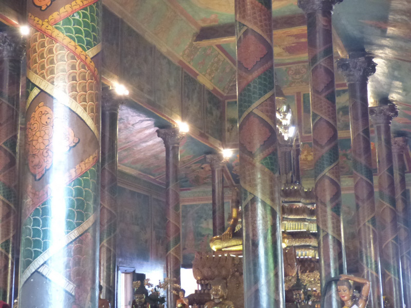 Splendid pillars inside the temple