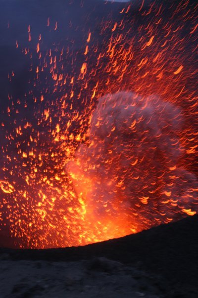 the most accessible active volcano in the world at tanna in vanuatu