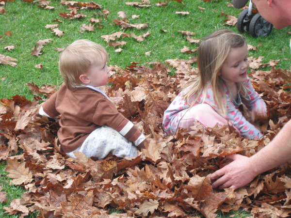 Rylee and Georgie in the park having fun 