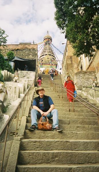 ON THE STEPS OF THE MONKEY TEMPLE