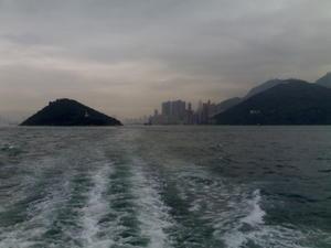 ON THE FERRY LOOKING BACK AT HONG KONG