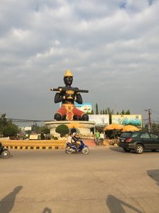 Black Cambodian roundabout. 