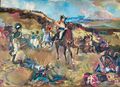 The massive painting of the Battle of Waterloo on the foyer wall. 