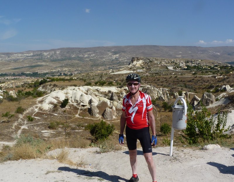 Richard posing against the limestone escarpment of Cappadocia