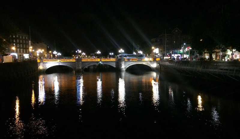 River Liffey by lamplight. 