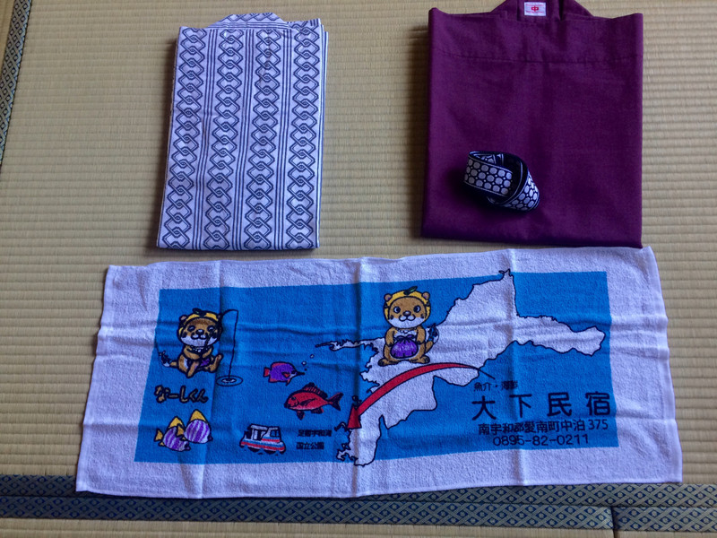 Yukata and modesty towel