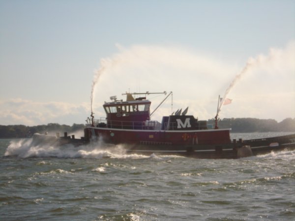 Fireboat Welcoming US to Norfolk