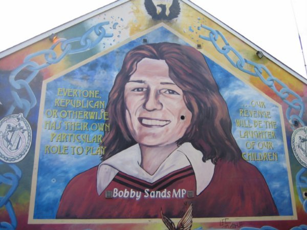 A mural for Bobby Sands who died from a hunger strike