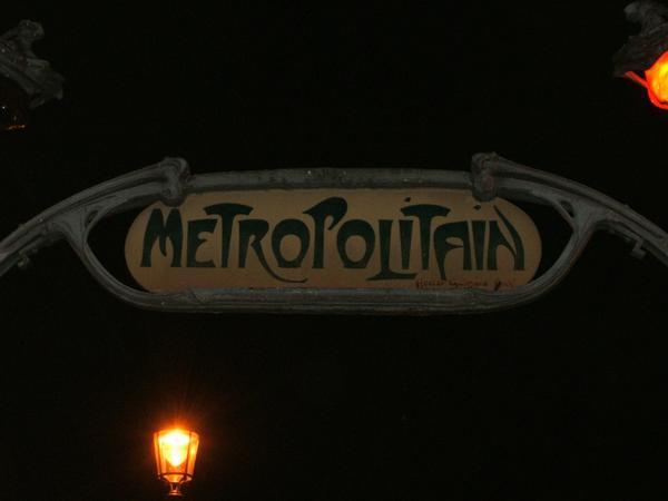 one of the famous art-deco metro signs