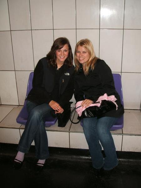 A Frenchman took this picture of my friend Martha and myself in the Metro.  