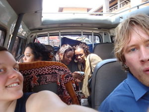 We all together with the americans in the car