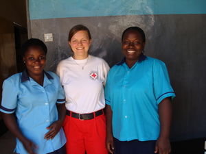 "Nina with other nurses from the mirembe clinic"
