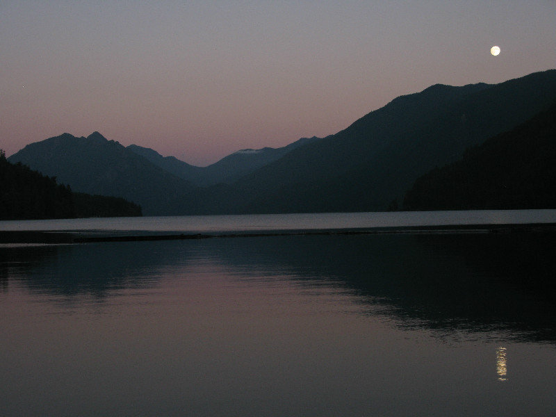 moonrise on Lake Crescent